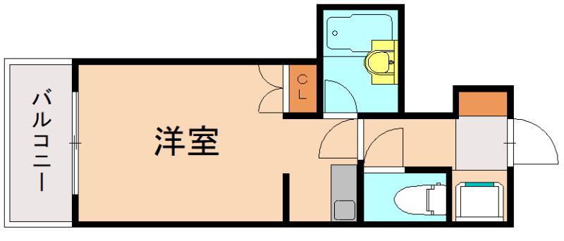 OAK VILLA室見14TH(ワンルーム/3階)の間取り写真