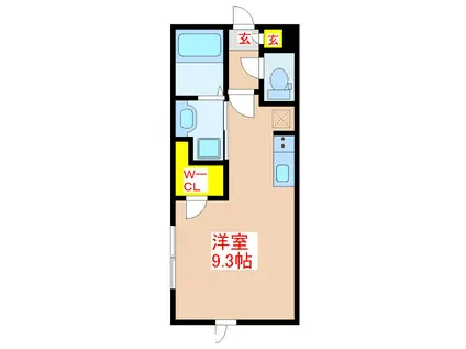 LANDMARK 薬師(ワンルーム/2階)の間取り写真