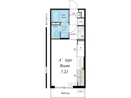 リブリ・ルームス新千葉(1K/3階)の間取り写真