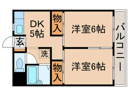 ハイツ服部(2DK/1階)の間取り写真