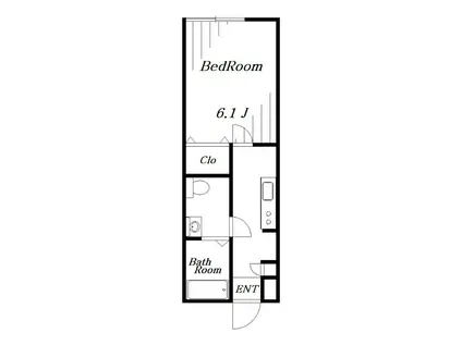 アプローズ(1K/3階)の間取り写真