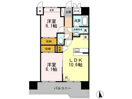 COSMO CITY(2LDK/5階)の間取り写真