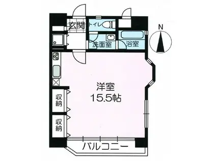 ホーユウパレス姫路広畑(ワンルーム/4階)の間取り写真