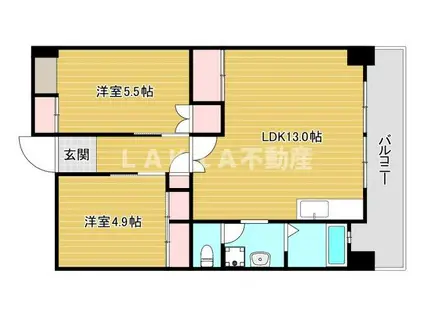 METROSA朝潮橋(2LDK/2階)の間取り写真