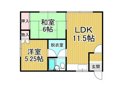 大和ハイツ3(2LDK/3階)の間取り写真