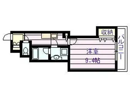 フェリオ柏原(1K/1階)の間取り写真