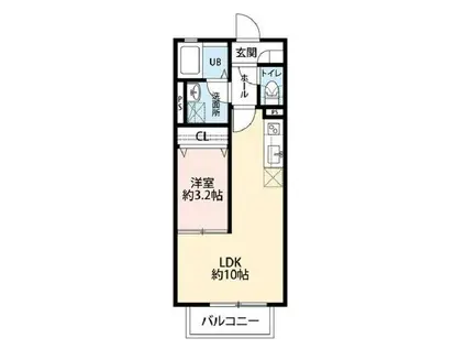 テイクホームズ(1LDK/2階)の間取り写真