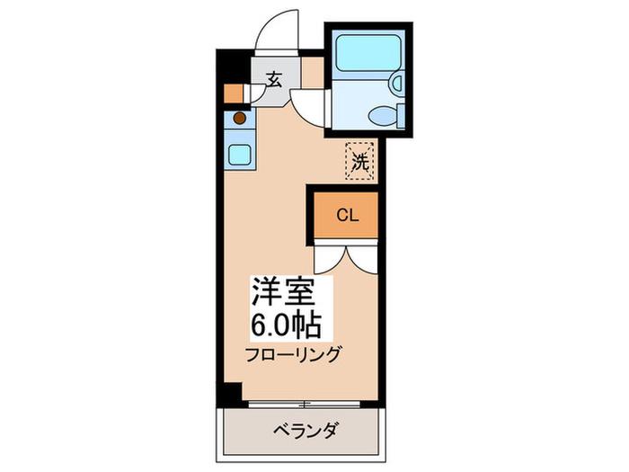 青葉台Kハイム(ワンルーム/2階)の間取り写真