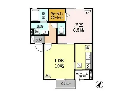 DH・シルクハイツ・デュオ(1LDK/1階)の間取り写真