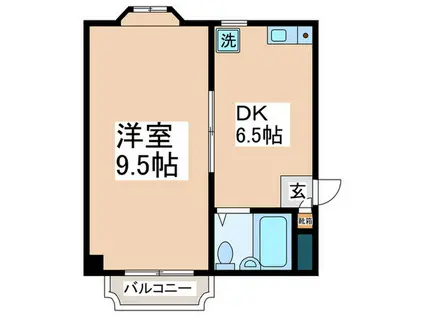 ファミリーナタマIII(1DK/2階)の間取り写真