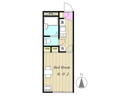 レオパレス大貫(1K/1階)の間取り写真