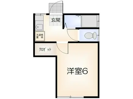 上地荘 5(1K/1階)の間取り写真