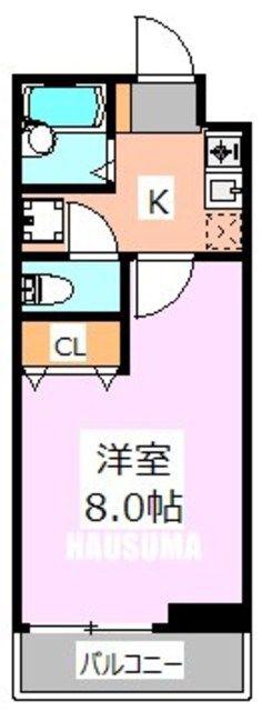 幸風マンション(1K/1階)の間取り写真