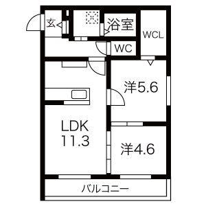 LAXMI (2LDK/3階)の間取り写真