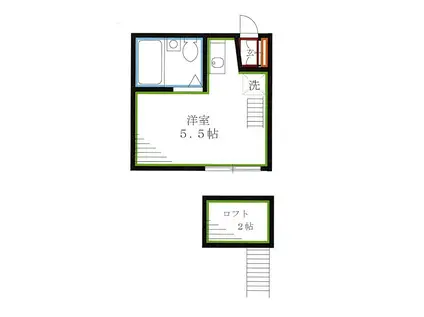 アニスAOBA(ワンルーム/2階)の間取り写真