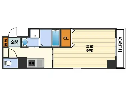 グランディールタカラ(1K/2階)の間取り写真