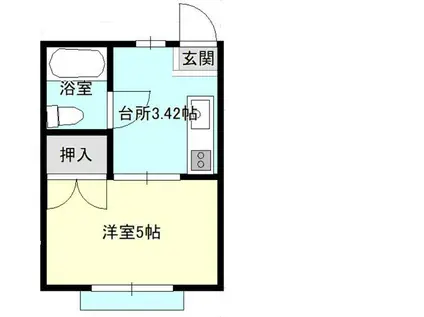 パールハイツ(1K/2階)の間取り写真