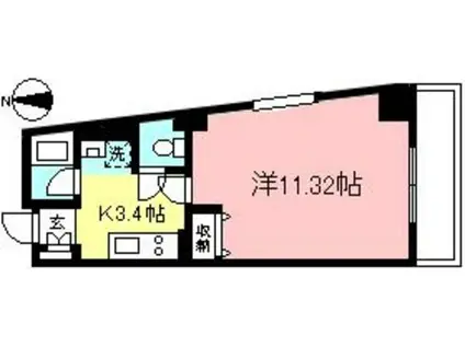 ガーデンパーク二の橋(1K/5階)の間取り写真