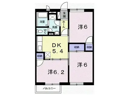 フローラルYM(3K/2階)の間取り写真