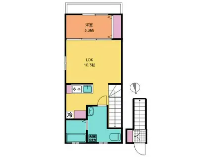 RG馬込(1LDK/2階)の間取り写真