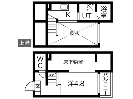 フレシール道徳(1K/2階)の間取り写真
