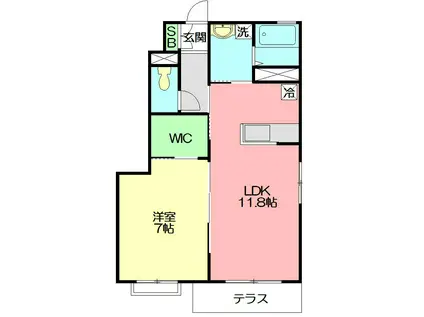 コージーコートA(1LDK/1階)の間取り写真