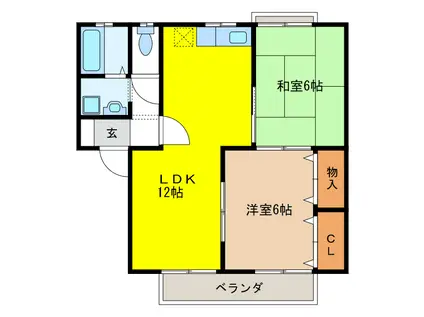 セジュール今村II(2LDK/2階)の間取り写真