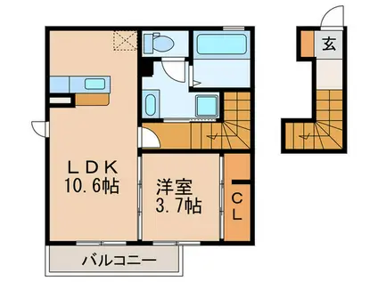 L`OISEAU BLEU(1LDK/2階)の間取り写真