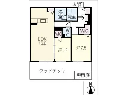 ルジェンド(2LDK/1階)の間取り写真