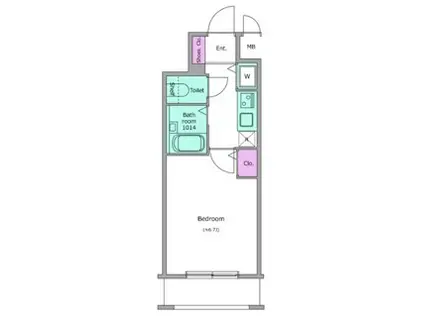 レジディア広尾II 3階(1K/3階)の間取り写真