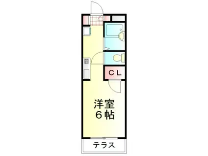 ナリッシュアレイ(ワンルーム/1階)の間取り写真