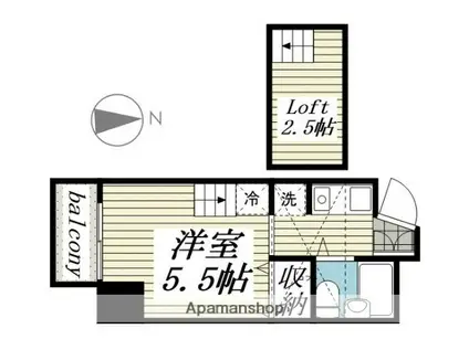 BOATHOUSE(ワンルーム/5階)の間取り写真