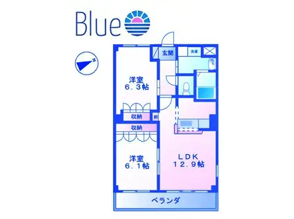 TNM鎌倉(2LDK/4階)の間取り写真