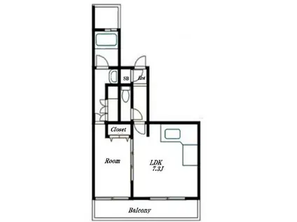 ナイスアーバン中野坂上(1LDK/2階)の間取り写真