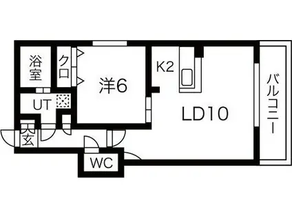 フォルトゥーナN15(1LDK/3階)の間取り写真