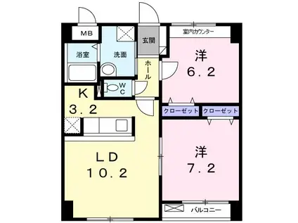 サン ブリーズ(2LDK/1階)の間取り写真