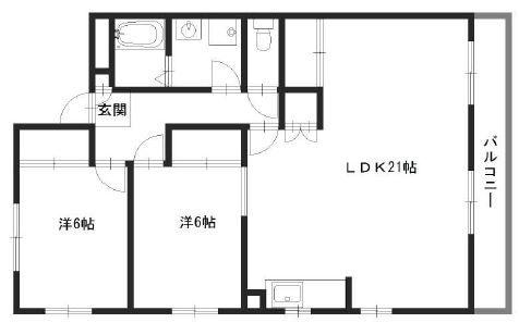 プラザ澤田(2LDK/2階)の間取り写真