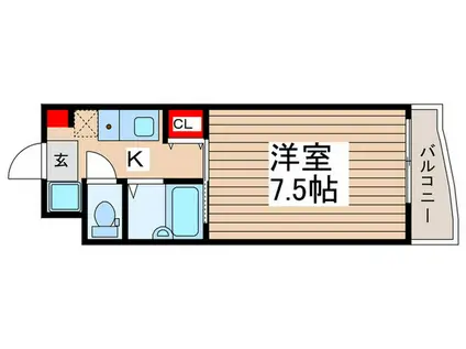 クレセールふじみ野II(1K/2階)の間取り写真