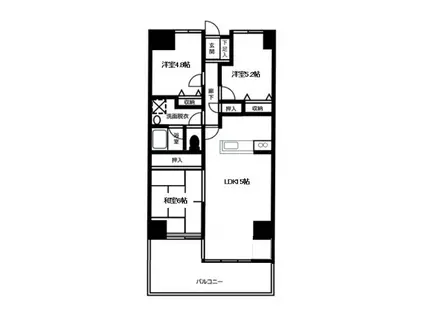 スカイコート上杉(3LDK/4階)の間取り写真