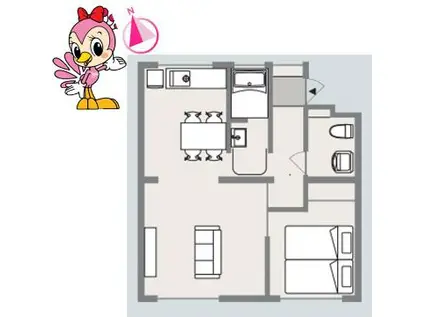 ハコニス・アパートメントA(1LDK/3階)の間取り写真