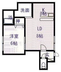 ハイツカトレアA(1LDK/2階)の間取り写真