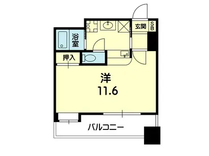 スカイガーデン水前寺(1K/7階)の間取り写真