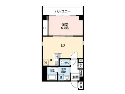 グレース愛宕(1LDK/5階)の間取り写真