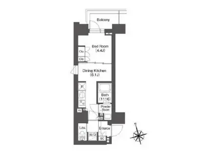 ミリアレジデンス浅草駒形(1DK/8階)の間取り写真