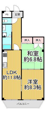 イソダマンション(2LDK/2階)の間取り写真