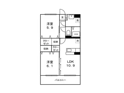 YOU ME LIFE(2LDK/1階)の間取り写真