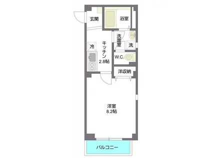 ビューノN(1K/3階)の間取り写真