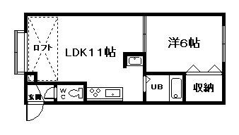 クアトロアパルテ(1LDK/2階)の間取り写真