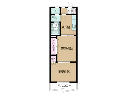ロイヤルマンション市川(2K/3階)の間取り写真
