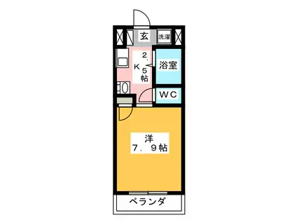 ハイツFK相模大野(1K/5階)の間取り写真